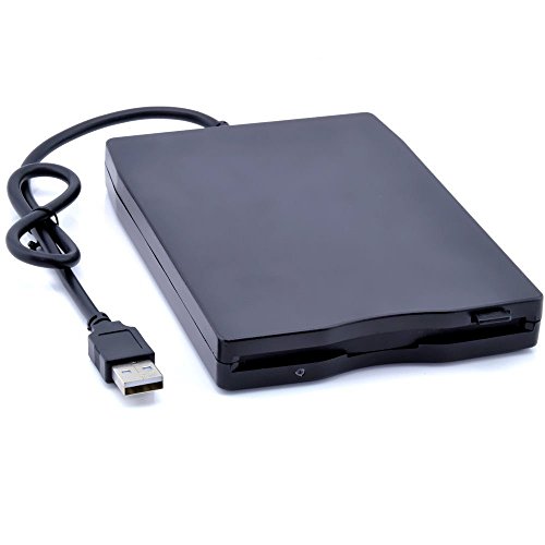 Elegantstunning - Disco floppy esterno portatile USB da 3,5 , 1,44 MB FDD, Plug and Play, per PC Windows 2000 XP Vista 7 8 10 Mac 8.6 o superiore, colore: Nero
