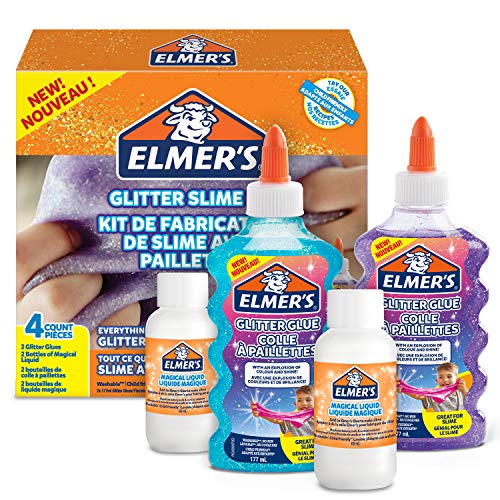 ELMER’S Kit Glitterato per Slime con Colla Glitterata Viola e Blu...