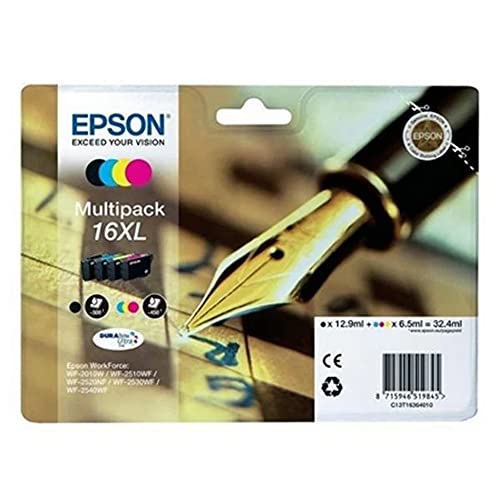 Epson 16XL Cartuccia Originale Penna e Cruciverba ad alta resa, Multipack 4 colori, DURABrite Ultra Ink