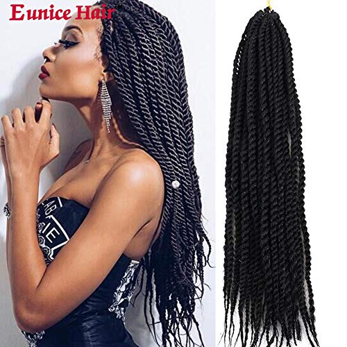 Eunice Hair 6 fasce da 30 extension sintetiche per capelli, da 45 cm, extension di trecce all’uncinetto in stile Afro