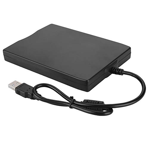 Exliy Lettore Floppy Disk Esterno USB, unità Floppy Portatile, Driver per dischetto FDD Neutro 1,44 M, Plug And Play per Uso Generale Nero