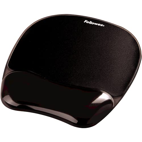 Fellowes 9112101 Tappetino mouse con poggiapolso in gel Crystals, nero