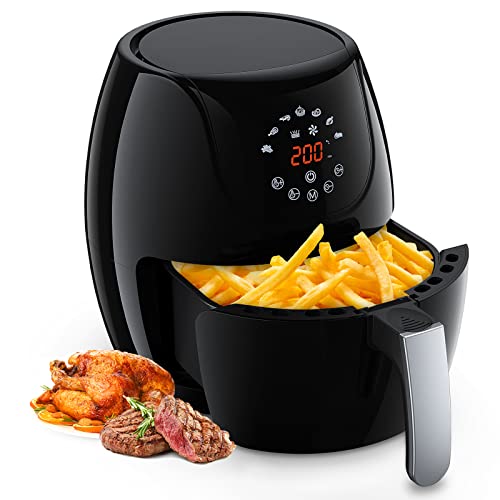 Friggitrice aria con 7 Programmi Air Fryer LED Touch Screen Display...
