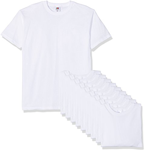 Fruit of the Loom Valueweight Short Sleeve T-Shirt, Bianco, M (Pacco da 10) Uomo
