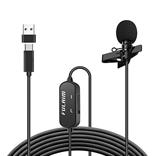 FULAIM Microfono Lavalier USB Type-C con Riduzione Del Rumore per S...