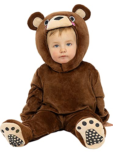 Funidelia | Costume da Orso bruno per neonati  Animali - Costume per Bambini e accessori per Feste, Carnevale e Halloween - Taglia 6-12 mesi - Marroni