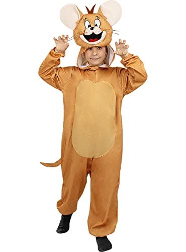 Funidelia | Costume di Jerry - Tom & Jerry per bambina e bambino  Cartoni Animati, Gatto, Topo - Costume per Bambini e accessori per Feste, Carnevale e Halloween - Taglia 3-4 anni - Marroni