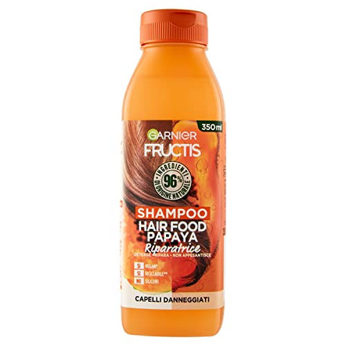 Garnier Fructis Shampoo Riparatore alla Papaya per Capelli Danneggiati, 350ml