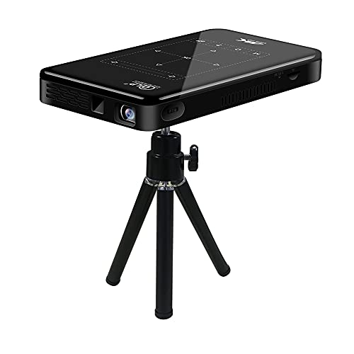 Garsent Mini proiettore DLP 3D 4K HD 1080P portatile intelligente WiFi DLP proiettore con treppiede Home Cinema Media Player supporta sistema Android HDMI USB Bluetooth scheda TF (EU 100-240V)