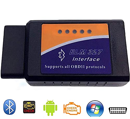 Generico Kit DIAGNOSTICA OBD2 OBD-II ELM327 per Auto E Moto Reset ERRORI Scanner Bluetooth Compatibile con Android Windows