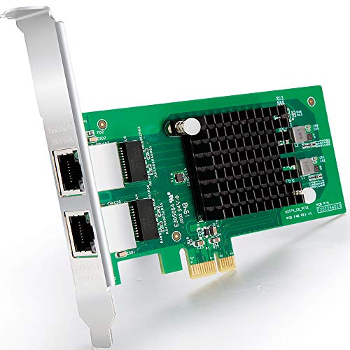 Gigabit PCIE Scheda di rete Intel 82576 - E1G42ET Chip, 1Gb Scheda rete Ethernet PCI Express 2.0 X1 LAN Card, Dual RJ45 Ports NIC per Windows Server, Linux - ipolex