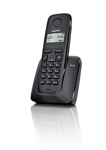 Gigaset A116 telefono cordless semplice con la qualità Made in Germany – Funzione Eco – Nero [Italia]
