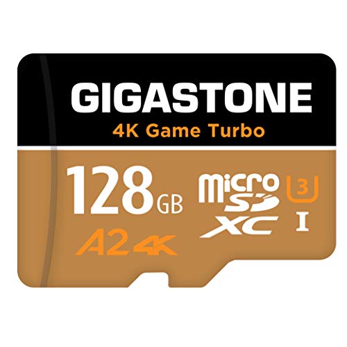 Gigastone Micro SD 128 GB, 4K Game Turbo Serie, A2 U3 V30 UHS-1, 100 50 MB Sec(R W) scheda Micro SD, Specialmente per Nintendo Switch Fotocamera Videocamera, con Adattatore Scheda SD