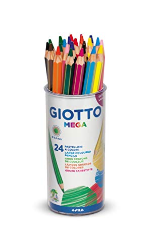 Giotto Mega - Barattolo 24 Pastelli Colorati
