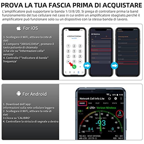 GOBOOST Amplificatore Segnale Cellulare 4 Band 800 900 1800 2100MHz...