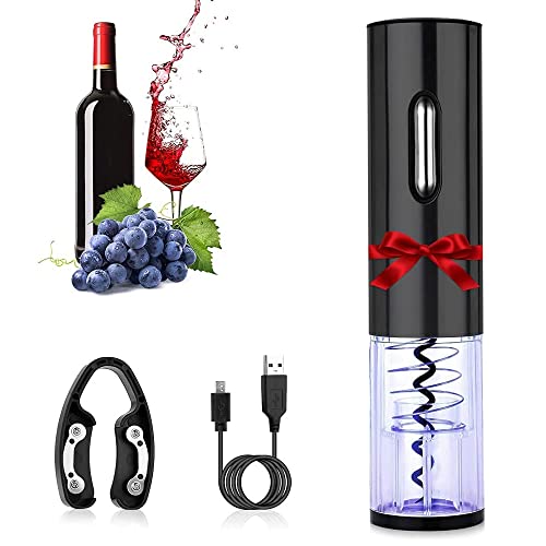Gohytal Cavatappi Elettrico,Apribottiglie Elettrico USB Ricaricabile con Taglia Capsule,Set di Apribottiglie Automatico Professionali per Vino,Set Regalo Vino per Amanti del Vino