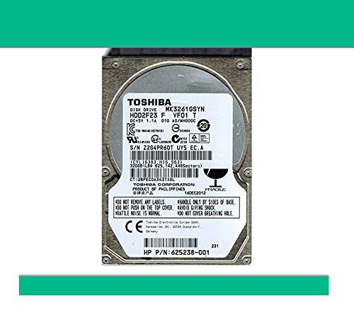 Hard Disk Toshiba 320GB SATA 2,5  mk3261gsyn compatibile con Notebook (Ricondizionato)