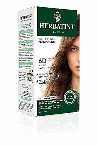 Herbatint Gel Colorante Permanente 6D Biondo Scuro Dorato 150ml...