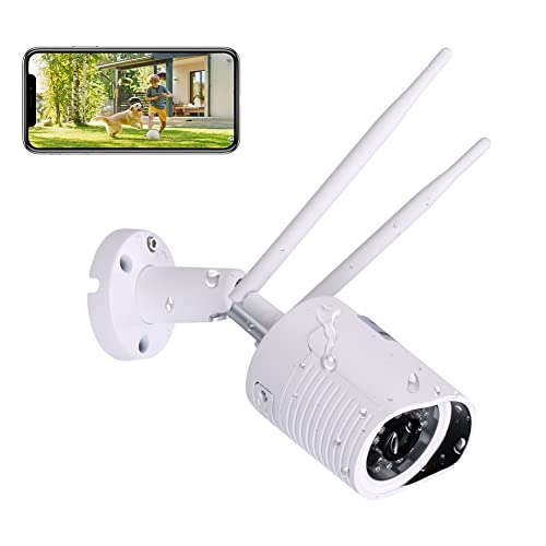 Hikam A7 (Seconda Generazione): La fotocamera per la sicurezza della Casa (Fotocamera Wireless IP HD per esterni, IP66, con app in tedesco Istruzioni (lingua italiana non garantita) Supporto)