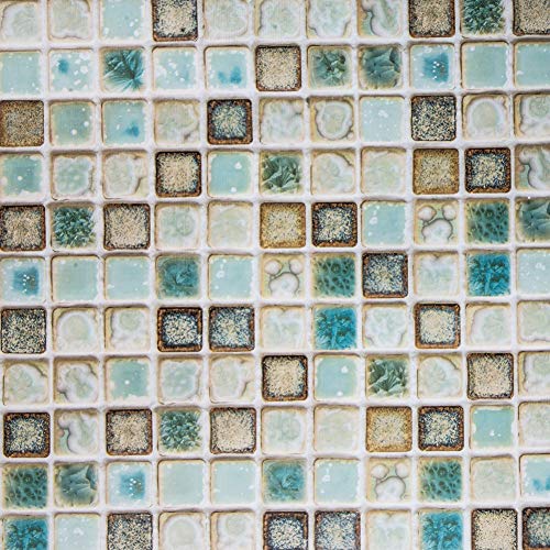 Hode Piastrelle Adesive Cucina Verde 40X200cm Mosaico Pellicola Autoadesiva PVC per Piastrelle Cucina Bagno Pareti Impermeabile Vinile Carta da Parati Decorativa