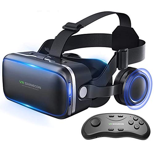 Honggu VR Shinecon Visore 3D per realtà virtuale, per giochi VR e film 3D, con telecomando