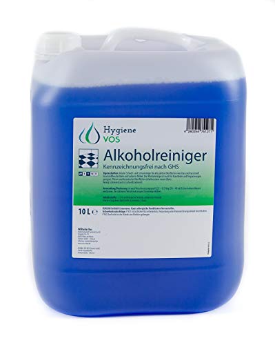 Hygiene VOS Detergente Alcool Multiuso con Aroma di Lime, 10 litri. Pulisce e Rimuove il Grasso Senza Sforzo da Qualsiasi Superficie Liscia