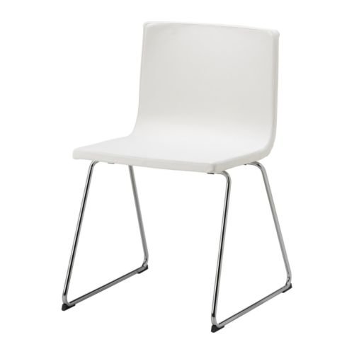Ikea Bernhard - Sedia cromata, in Pelle, Colore: Bianco...