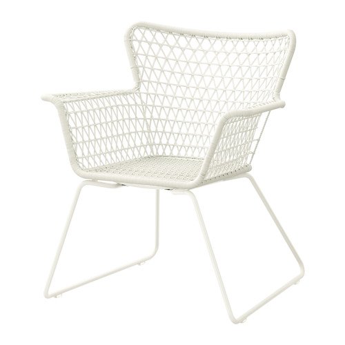 Ikea HOGSTEN - Sedia con braccioli, bianco