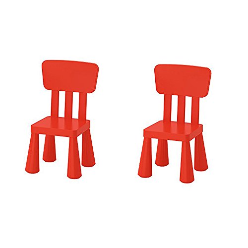 Ikea Mammut - Sedia per bambini per interni ed esterni, colore rosso, confezione da 2