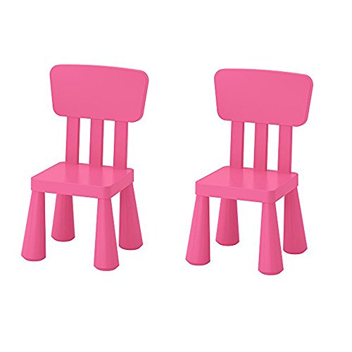 Ikea Mammut - Sedia per bambini per interni ed esterni, colore rosa, confezione da 2