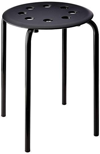 IKEA MARIUS 101.356.59 - Sgabello impilabile, altezza seduta 45 cm, colore: Nero