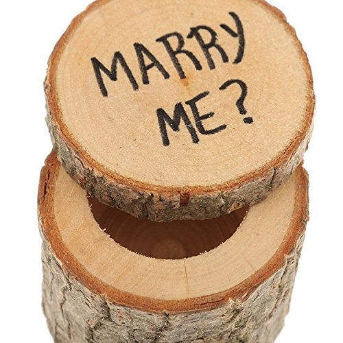 Inovey Phenovo Marry Me shabby chic rustico anello nuziale cuscino portatore scatola in legno