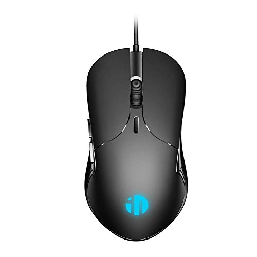 INPHIC Mouse cablato per aziende, clic Silenzioso, 4800 DPI Regolabile, clic Silenzioso, 4 retroilluminazione a LED, Mouse PC, Laptop, Lavoro e Giochi