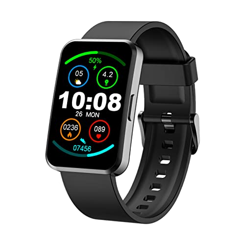 IOWODO R5 Smartwatch Uomo Donna Orologio Fitness Tracker,Saturimetro (SpO2),Cardiofrequenzimetro,Impermeabile IP67,24 Modalità Sport,sonno,Meteo,Cronometro,Smart Watch Per IOS Android