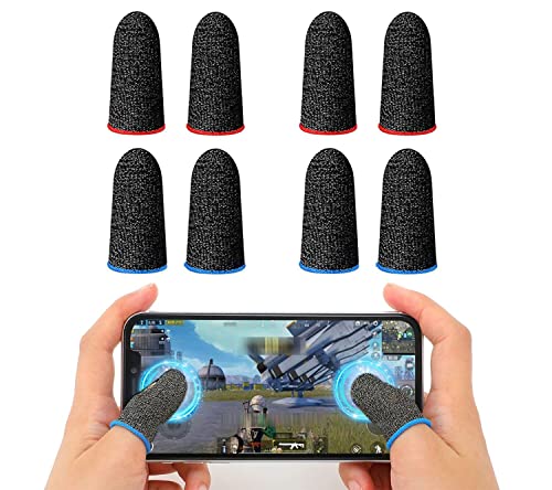 Janerowee 8 Pezzi Mobile Game Finger Sleeve, Professionale Touch Screen Thumb Sleeve, Traspirante Antiscivolo e Resistente al Sudore Alta Sensibilità, per Ogni Gioco e Dispositivo Mobile
