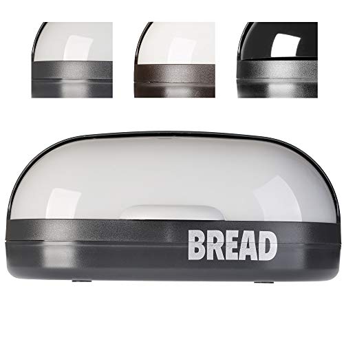 KADAX Portapane capiente in plastica, 37 x 20 x 16 cm, moderno contenitore per il pane con coperchio arrotolabile, freschezza più lunga del pane, contenitore per il pane con apertura