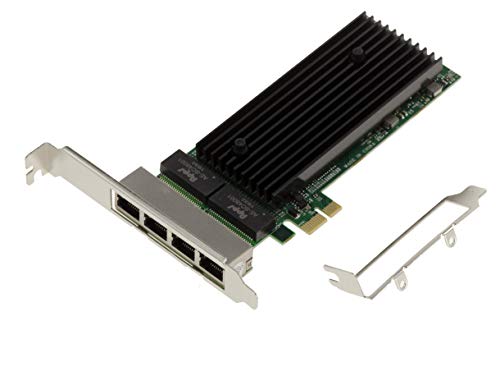 Kalea Informatique Scheda di rete PCIe 2.0 1x 4 porte Quad Gigabit ETHERNET – Chipset Intel 82576 – con staffe Low e High Profile – Windows Dos Linux Novell UnixWare OpenUnix Novell Freebsd