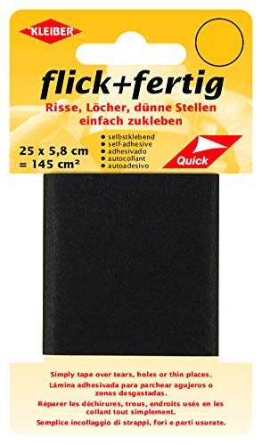 Kleiber - Nastro per riparazioni in nylon autoadesivo Flick Plus Fertig 145 cm² , colore nero