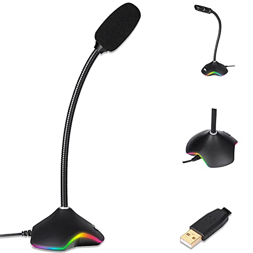 KLIM Rhapsody + Microfono da gaming USB con luce RGB + Novità 2022 + Suono di alta qualità + Ideale per registrazione e dettato vocale, Live, YouTube, Podcast + Compatibile con Windows, Mac, PS5, PS4