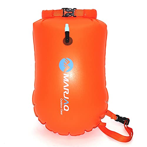 Ksnnrsng Saferswimmer Swim Bubble -Boa di Sicurezza per Il Nuoto in acque libere con Tasca Impermeabile (Arancione)