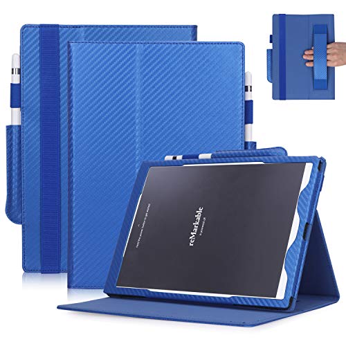 KUWEI Remarkable ebook 10.3 Custodia Case, Hand Strap Folding Slim Folio in Pelle Ultra with Card Slots Case Cover Custodia per Remarkable Tablet 10.3 Tablet (Blue)