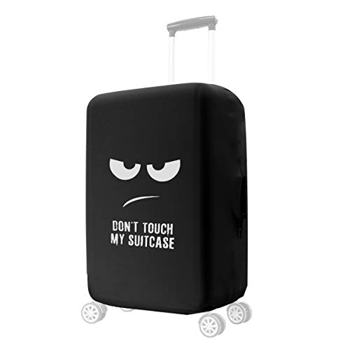 kwmobile Coprivaligia con cerniera - Fodera copertura protettiva - Copritrolley elastico in poliestere e spandex per bagagli Valigia (L) Don t touch my Suitcase