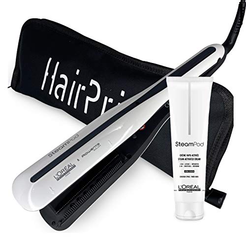 L Oréal Professionnel Steampod 3.0 - Piastra lisciante + crema per capelli spessi, 150 ml, con astuccio piatto nero Hairprice