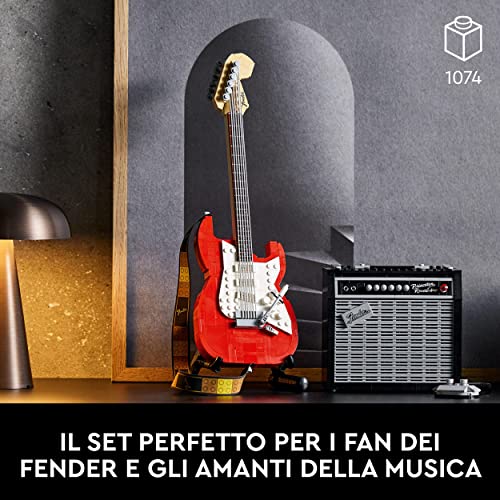 LEGO 21329 Ideas Fender Stratocaster, Kit Chitarra Fai da Te per Ad...