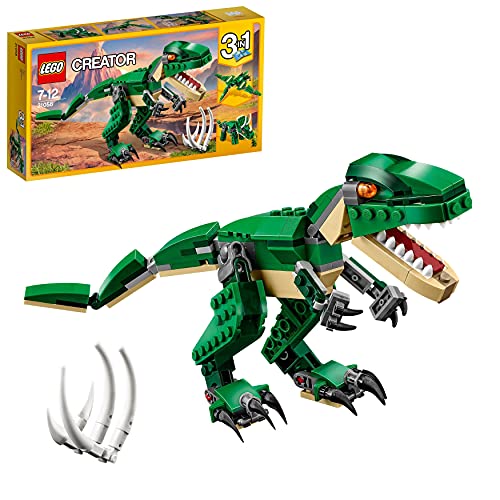 LEGO 31058 Creator Dinosauro, Giocattolo 3 in 1, Set da Costruire in Mattoncini con T-rex, Triceratopo e Pterodattilo, Giochi per Bambini, Idee Regalo