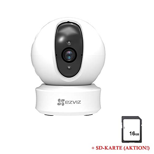 LEICKE EZVIZ ez360 - Telecamera di sorveglianza WiFi per Interni, 720p, Monitor per Bambini, Audio a 2 Vie, sensore di Movimento e Visione Notturna, rotabile, Colore: Bianco