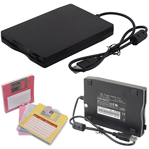 Lettore esterno portatile USB per floppy disk da 1,44 MB, 3,5””, collegabile a computer portatile e PC, compatibile con Windows 98 SE 2000 ME XP VISTA Windows 7