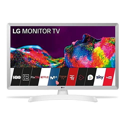 LG - 24TN510S- WZ - Monitor Smart TV da 60 cm (24 ) con schermo LED HD (1366 x 768, 16:9, DVB-T2 C S2, WiFi, Miracast, 10 W, 2 x HDMI 1.4, 1 x USB 2.0, ottica, LAN RJ45, VESA 75 x 75), colore bianco