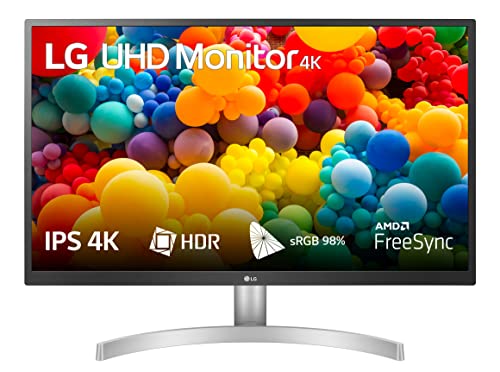 LG 27UL500 Monitor 27  UltraHD 4K LED IPS HDR 10, 3840x2160, 1 Miliardo di Colori, AMD FreeSync 60Hz, HDMI 2.0 (HDCP 2.2), Display Port 1.4, Uscita Audio, Flicker Safe, Bianco