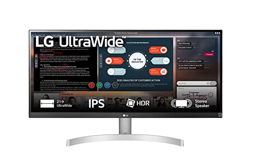 LG 29WN600 Monitor 29  UltraWide 21:9 LED IPS HDR, 2560x1080, AMD FreeSync 75Hz, Audio Stereo 14W, HDMI (HDCP 2.2), Display Port 1.4, Uscita Audio, Flicker Safe, Bianco